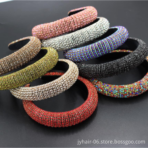Fashion hair bands high quality head bands designer rhinestone hairband luxury bling headband for women